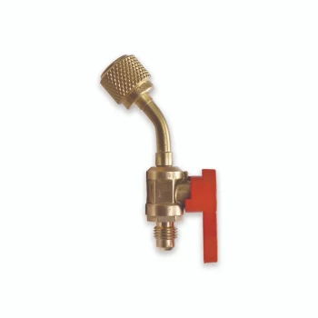 Uniweld Products 92885 1/4" Ball Valve Adapter, Vacuum RATED To 20 Microns, 1/4" M.F. x 450 BEND 1/4" F.F.