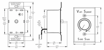 S&P USA Ventilation Systems 2525.5UL 5 AMP UL APPROVED Speed Control 120 VAC