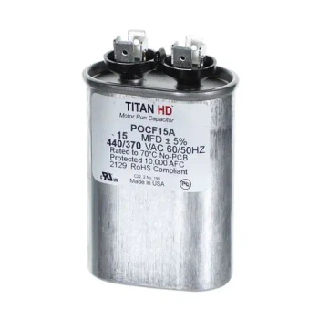 Titan HD Titan HD Run Capacitor 15 Mfd 440V Oval (POCF15A) front view