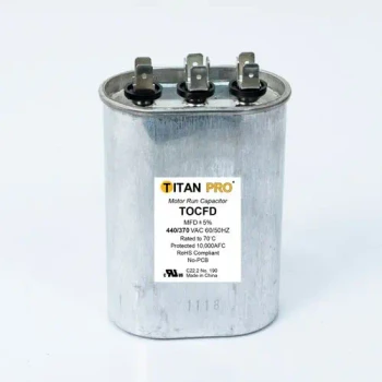 Titan PRO TOCFD305 30 5 Mfd 440/370V Oval Capacitor front
