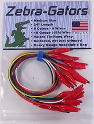 ZEBRA-Gators 8 PIECE MEDIUM Size Alligator Lead SET 24