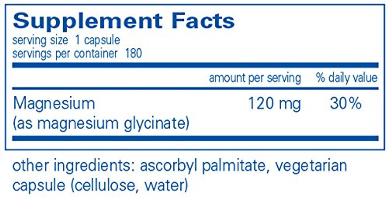 Pure Encapsulations Magnesium Glycinate Supplement Facts Magnesium Citrate General Health Supplement