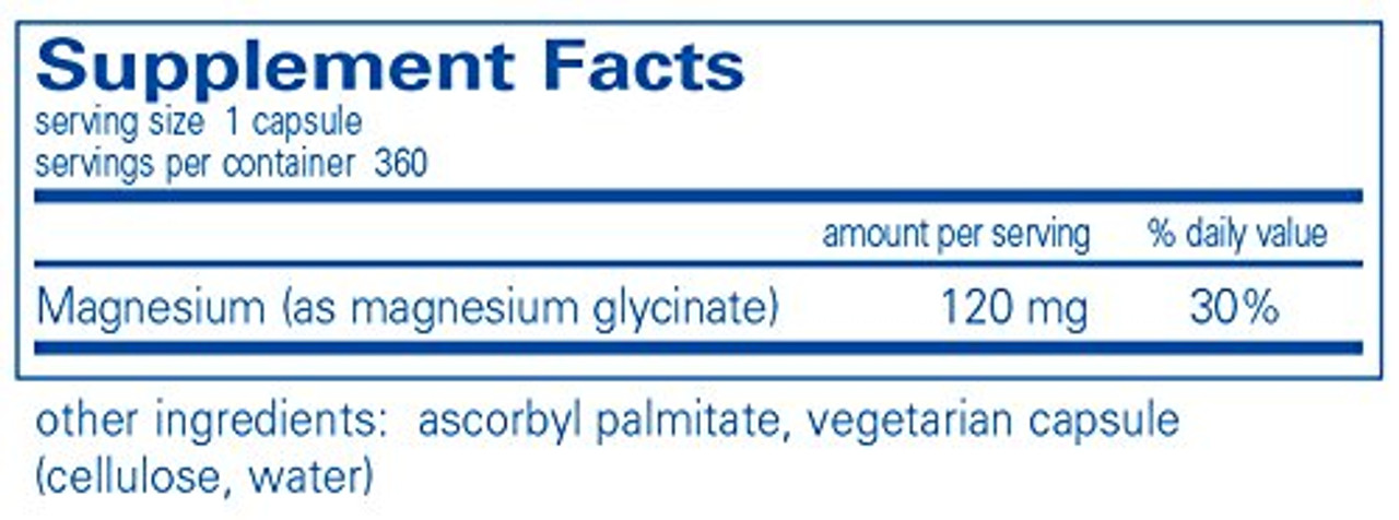 Pure Encapsulations Magnesium Glycinate Supplement Facts Magnesium Citrate General Health Supplement