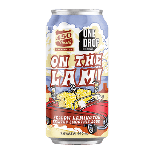 One Drop x 450 North On The Lam Yellow Lamington Smoothie Sour 440ml Can