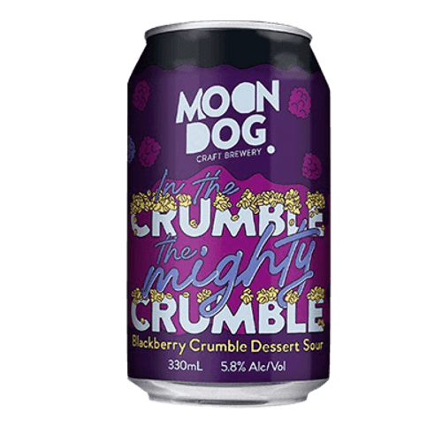 Moon Dog In the Crumble, the Mighty Crumble Blackberry Crumble Dessert Sour Ale 330ml Can