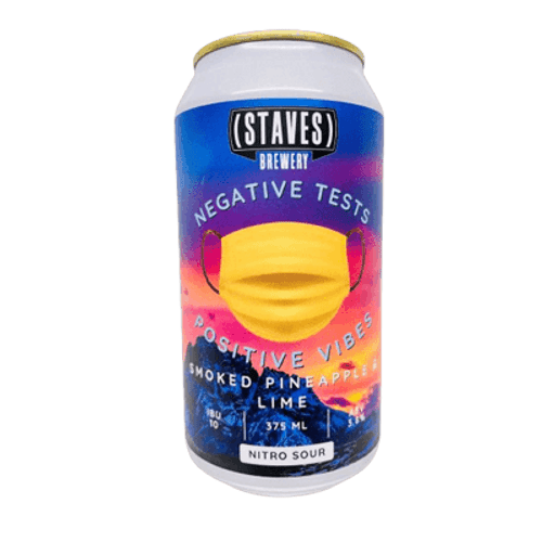 Staves Negative Tests, Positive Vibes Smoked Pineapple & Lime Nitro Sour Ale 375ml Can