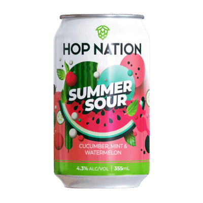 Hop Nation Summer Sour with Cucumber, Mint & Watermelon 355ml Can