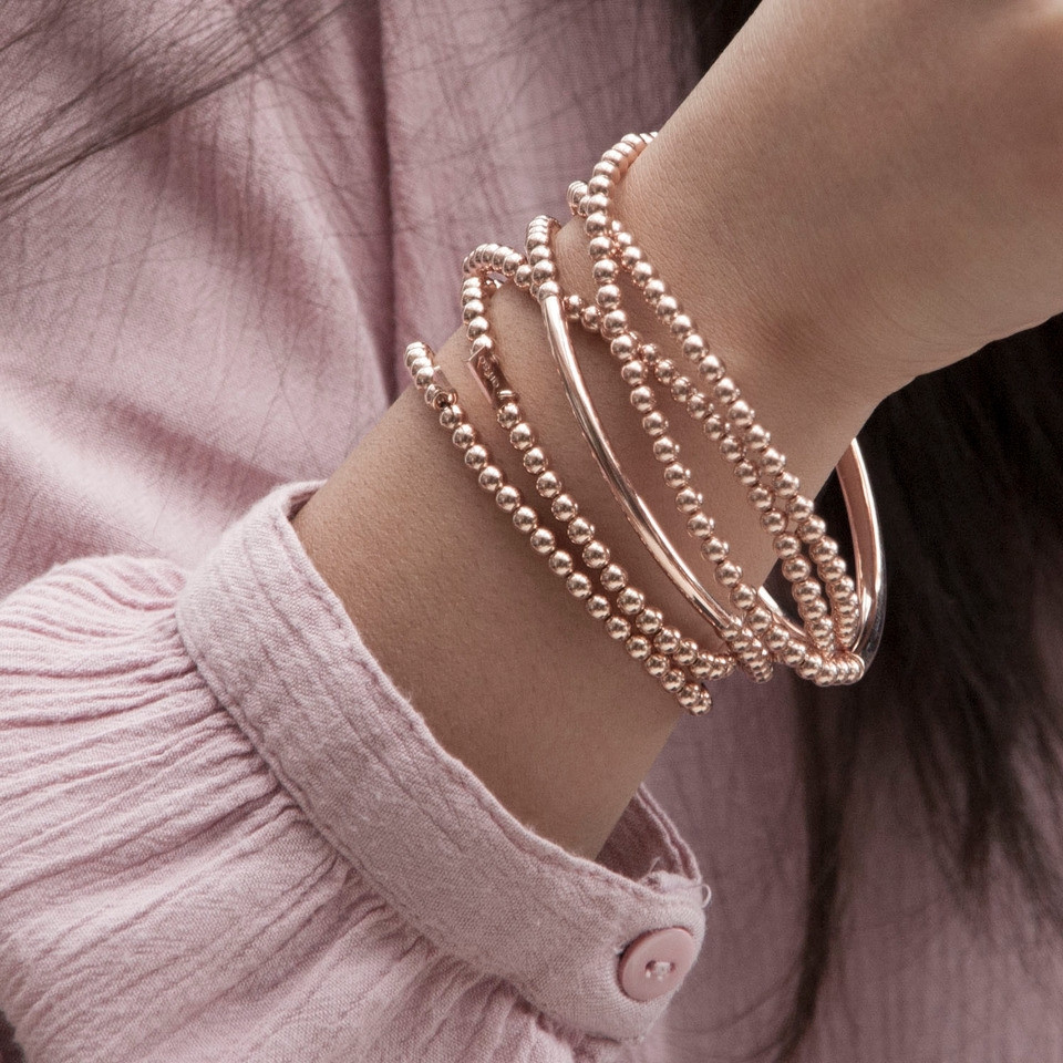 14k rose gold filled stacking bracelet