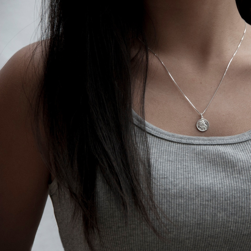 sterling silver st christopher necklace