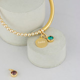 Personalised Yellow Gold Birthstone Stretch Bracelet