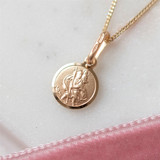 9ct Gold Tiny St Christopher Christening Necklace