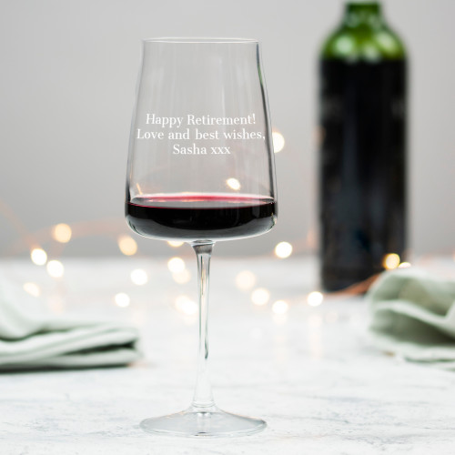 Personalised Deluxe Crystal Wine Glass - Cantata One Font