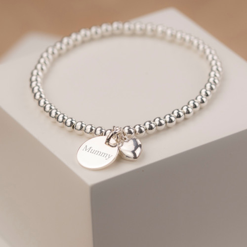 Personalised Sterling Silver 18cm Stretch Bracelet