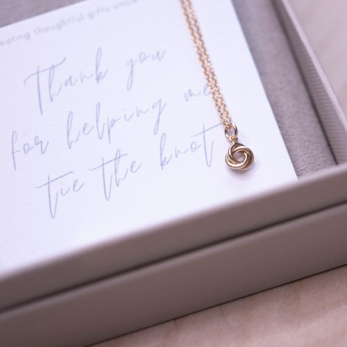 Tying the knot gold filled bridesmaid necklace