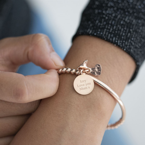 Personalised Rose Gold Bracelet With Lobster Clasp