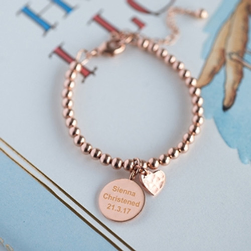 Rose Gold Christening Bracelet