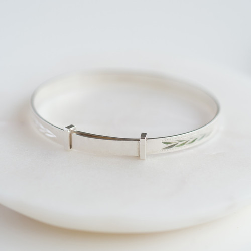 Sterling silver christening on sale bangle