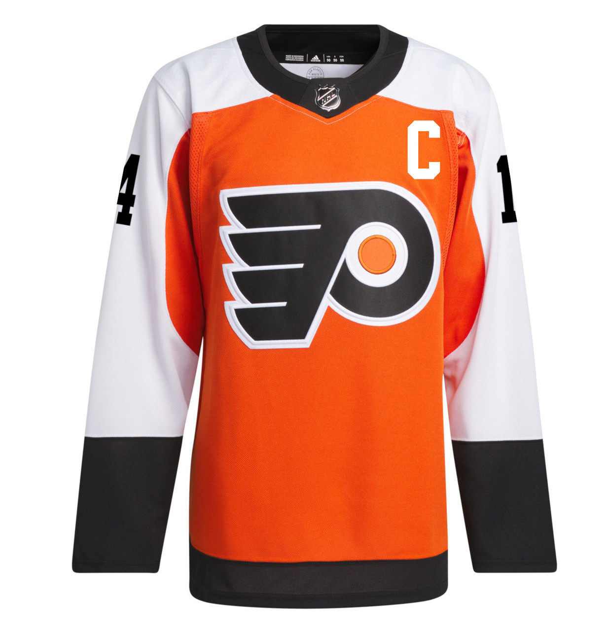 Philadelphia Flyers No14 Sean Couturier Orange Home USA Flag Womens Jersey