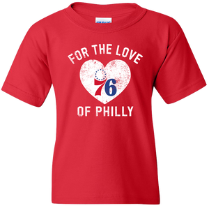 Philadelphia 76ers "For The Love Of Philly" Mantra Heart Girls Tee Philadelphia 76ers "For The Love Of Philly" Mantra Heart Girls Tee