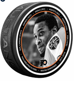 Philadelphia Flyers Wayne Simmonds Career Stats Black & White Puck Philadelphia Flyers Wayne Simmonds Career Stats Black & White Puck