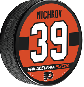 PHILADELPHIA FLYERS MATVEI MICHKOV WORDMARK PUCK