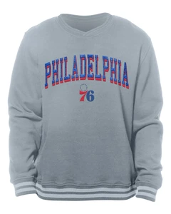 Philadelphia 76ers Grey Arched Wordmark Crew