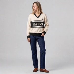 Philadelphia Flyers Womens Retro V-Neck Sweater