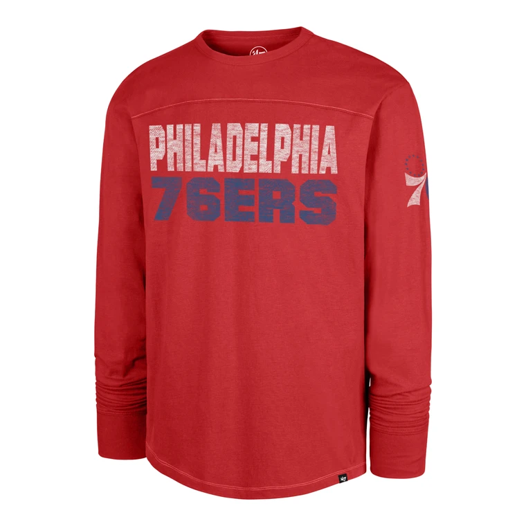 Philadelphia 76ers Red Dusted Long Sleeve Tee