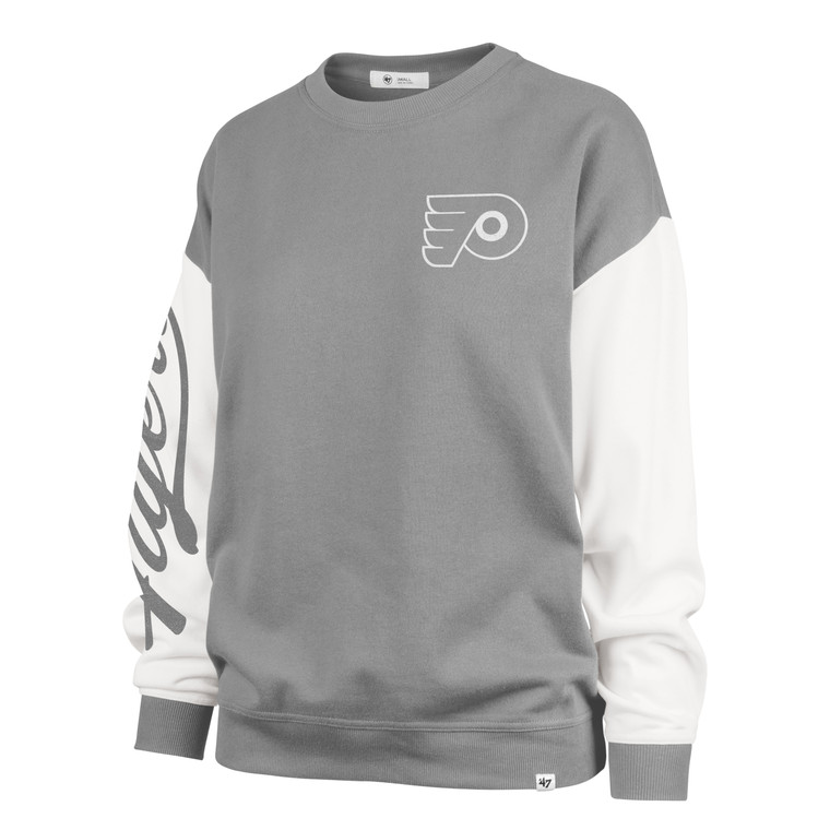 Philadelphia Flyers Women's Grey Script Sleeve Crew