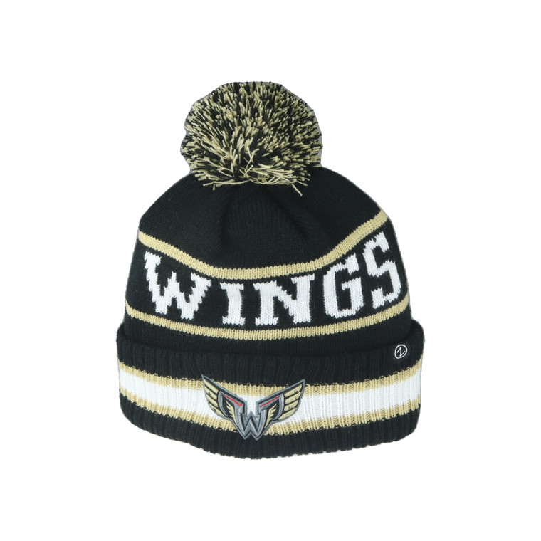 Philadelphia Wings Black Wordmark Pom Knit Hat