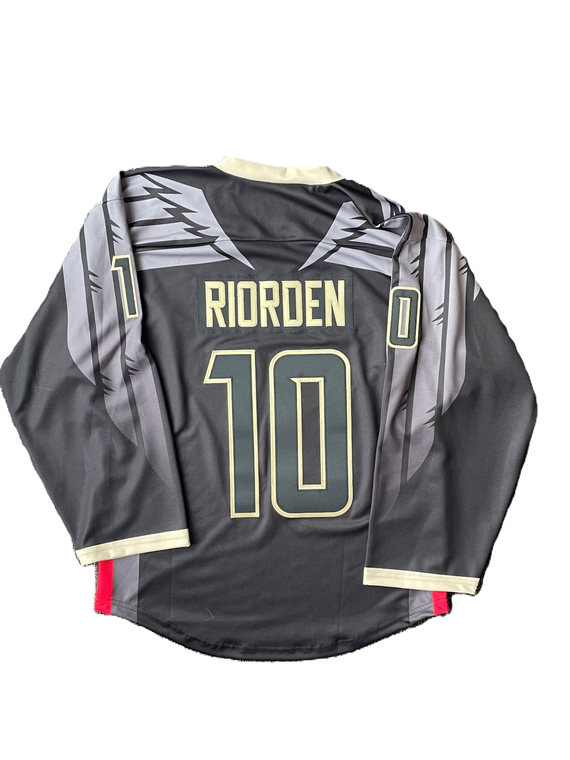 Philadelphia Wings Riorden Black Authentic Jersey