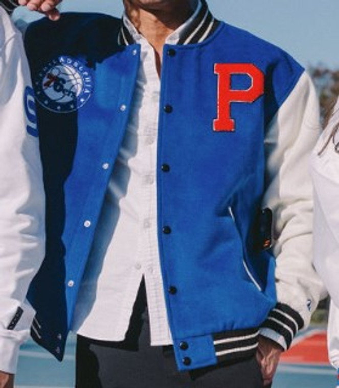 Philadelphia 76ers Blue Patch Varsity Jacket