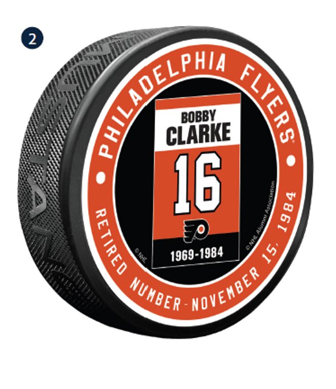 Philadelphia Flyers Bobby Clarke Banner Puck