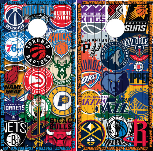 NBA, Eastern, Basketball  cornhole Wrap / Skins / Decals / Stickers
