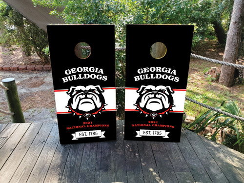 Ga, Georgia, Bulldogs, Bull dogs cornhole Wrap / Skins / Decals / Stickers