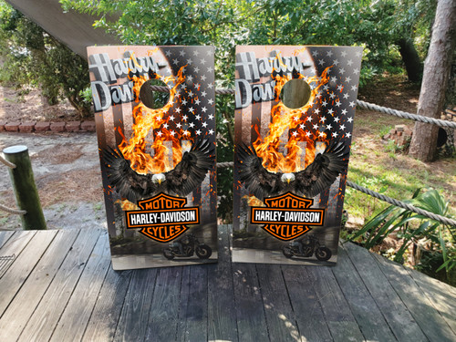 Harley Davidson cornhole wraps / skins / stickers