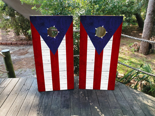 Puerto Rican Flag Cornhole Wraps