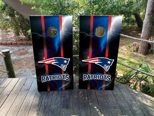 New England Patriots logo on Cornhole Wrap / Skins / Decals / Stickers