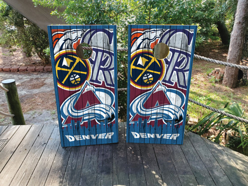 Denver Cornhole Decals / Wraps / Stickers / Vinyls / Stickers