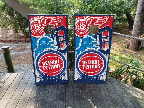 Detroit Cornhole Decals / Wraps / Stickers / Vinyls / Stickers