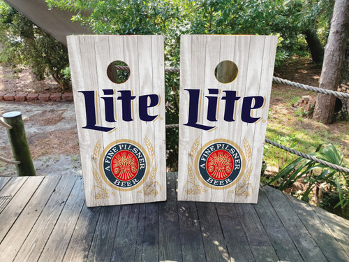 Miller Lite Beer cornhole wraps / skins / decals/ stickers