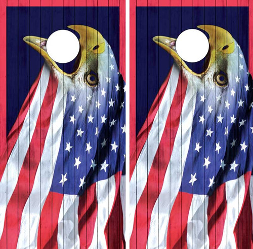 American Flag Eagle Cornhole Wraps / Skins