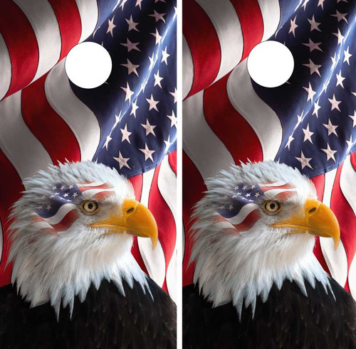 American Flag Eagle Cornhole Wraps / Skins