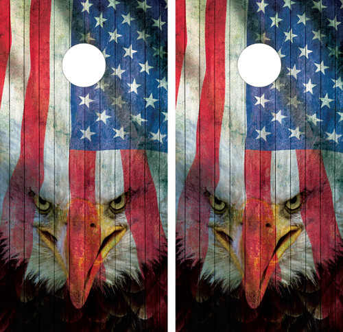 American Flag, Eagle Cornhole Wraps / Skins - Design 4