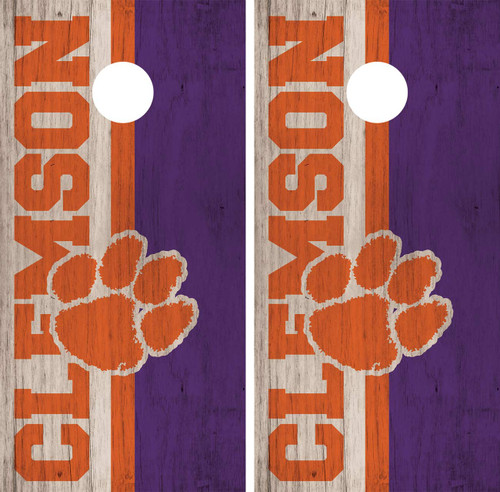 Clemson Tigers Cornhole Wraps Skins Vinyls Decals