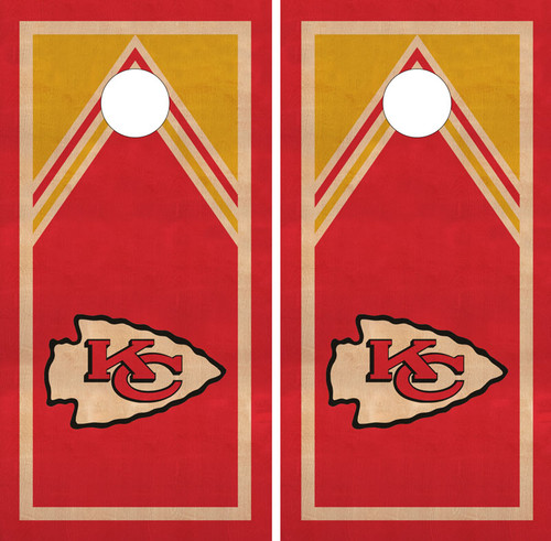 Natural Wood Grain Kansas City Chiefs,  Cornhole Wraps Skins Vinyls Decals Stickers