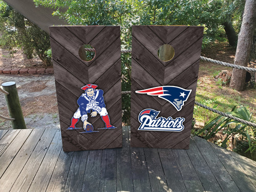 New England Patriots logo on Cornhole Wrap / Skins / Decals / Stickers