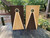 Natural wood grain cornhole wraps