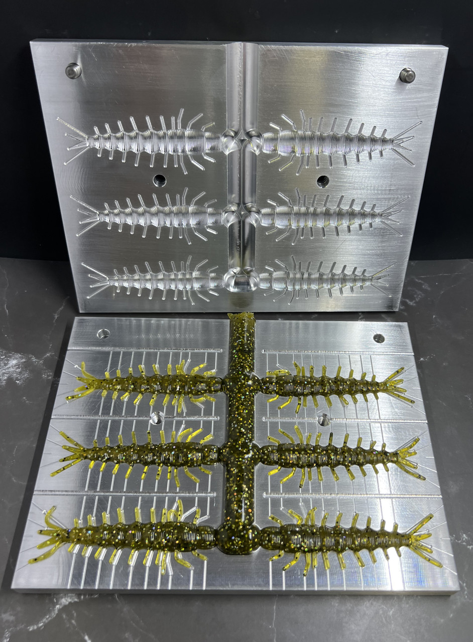 Injection Fishing Lure Mold - INJEX (6930SC) 3-1/2 XMITE HELLGRAMMITE - FUSIONX  Fishing - Single Cavity CNC Machined Resin Injection Mold for Making Soft  Plastic Fishing Lures : : Sporting Goods