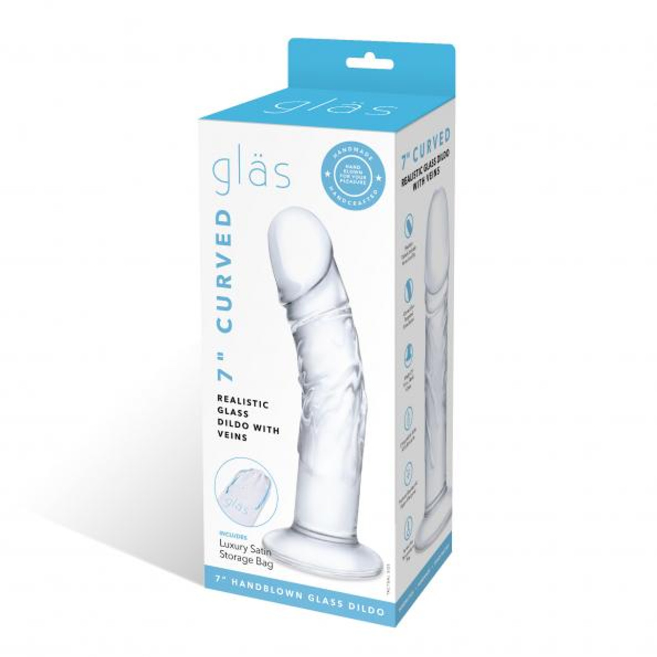 Medium Glass Clear Vein Dildo Sex Toy 